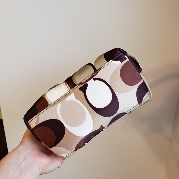 Coach handbag, NWOT, unused, brown, cream, olive - Picture 3 of 5